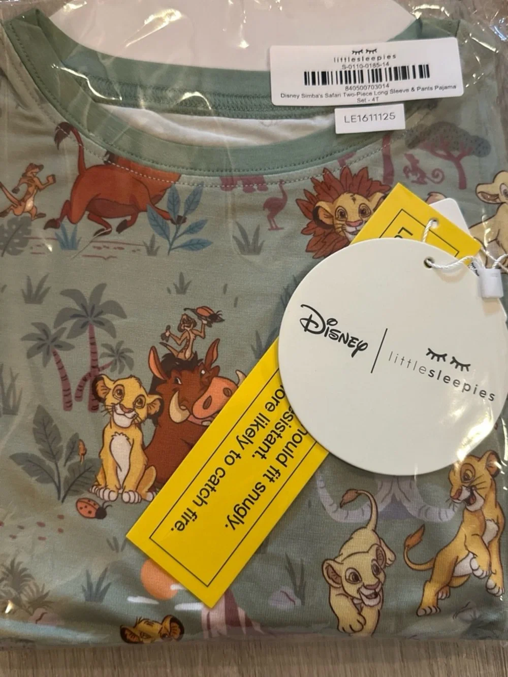 Little Sleepies Sage Green Simba Safari Short Sleeve Top